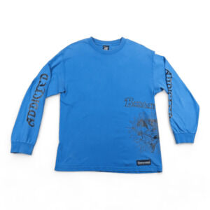 Bassaholics Shirt Adult LARGE Blue Y2K Addicted Trophy Hunters Fishing Fisherman